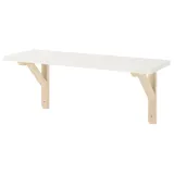 IKEA BURHULT (ИКЕА БУРХУЛТ) — / SANDSHULT Полка настенная, белый/осина 59x20 см — фото 1
