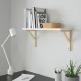 IKEA BURHULT (ИКЕА БУРХУЛТ) — / SANDSHULT Полка настенная, белый/осина 59x20 см — фото 2