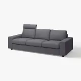 IKEA VIMLE (ИКЕА ВИМЛЕ) — Чехол на диван 3-местный, с подголовником и широкими подлокотниками/Гуннаред средне-серый — фото 3