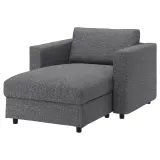IKEA VIMLE (ИКЕА ВИМЛЕ) — Чехол на шезлонг, Лейде серо-чёрный — фото 3