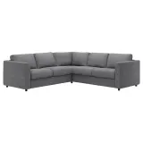 IKEA VIMLE (ИКЕА ВИМЛЕ) — Чехол на угловой диван, 4-местный, Лейде серо-чёрный — фото 2