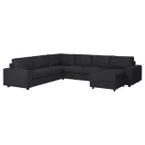 IKEA VIMLE (ИКЕА ВИМЛЕ) — Чехол на угловой раскладной диван 5-местный с шезлонгом, с широкими подлокотниками/Хилларед антрацит — фото 2