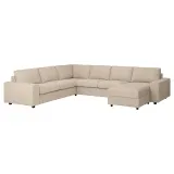 IKEA VIMLE (ИКЕА ВИМЛЕ) — Чехол на угловой раскладной диван 5-местный/шезлонг, с широкими подлокотниками/Хилларед бежевый — фото 2