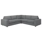 IKEA VIMLE (ИКЕА ВИМЛЕ) — Чехол на угловой диван, 4-местный, с широкими подлокотниками/Лейде серо-чёрный — фото 2