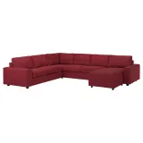 IKEA VIMLE (ИКЕА ВИМЛЕ) — Чехол на угловой раскладной диван 5-местный с шезлонгом, с широкими подлокотниками/Лейде красно-коричневый — фото 2