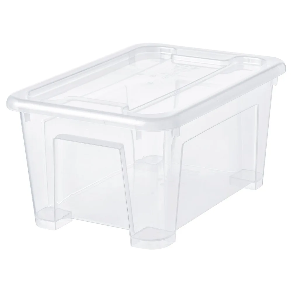 IKEA SAMLA (ИКЕА САМЛА) — Контейнер с крышкой, прозрачный 28x20x14 см/5 л