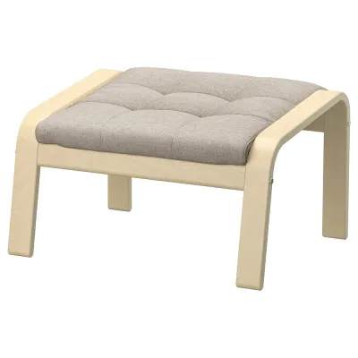 IKEA POÄNG  (ИКЕА ПОЭНГ)  -  Пуф-подставка для ног - берёзовый шпон/Гуннаред бежевый