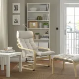 IKEA POÄNG (ИКЕА ПОЭНГ) - Пуф-подставка для ног - берёзовый шпон/Гуннаред бежевый — фото 2