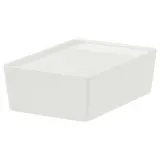 IKEA KUGGIS (ИКЕА КУГГИС) — Контейнер с крышкой, белый 18x26x8 см — фото 1