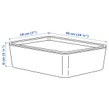 IKEA KUGGIS (ИКЕА КУГГИС) — Контейнер с крышкой, белый 18x26x8 см — фото 5