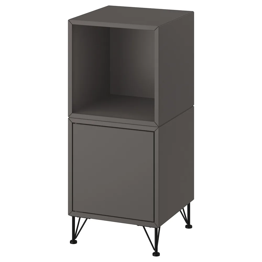 IKEA EKET (ИКЕА ЕКЕТ) — Комбинация шкафов с ножками, тёмно-серый/чёрный металл 35x35x80 см