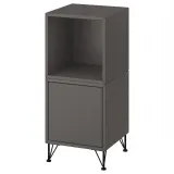 IKEA EKET (ИКЕА ЕКЕТ) — Комбинация шкафов с ножками, тёмно-серый/чёрный металл 35x35x80 см — фото 1