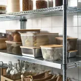IKEA 365+ (ИКЕА 365+) — Корзина для еды с крышкой, квадратная металл/светлый серо-коричневый бамбук 15x15x11 см — фото 3