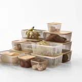 IKEA 365+ (ИКЕА 365+) — Корзина для еды с крышкой, квадратная металл/светлый серо-коричневый бамбук 15x15x11 см — фото 6