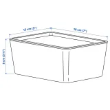 IKEA KUGGIS (ИКЕА КУГГИС) — Контейнер с крышкой, светло-серый 13x18x8 см — фото 4