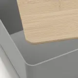 IKEA KUGGIS (ИКЕА КУГГИС) — Контейнер с крышкой, светло-серый/бамбук 13x18x8 см — фото 4