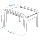 IKEA POÄNG (ИКЕА ПОЭНГ) - Табурет для ног - берёзовый шпон/Келинге бежевый — фото 4