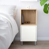 IKEA EKET (ИКЕА ЕКЕТ) — Комбинация шкафов с ножками, белая/имитация беленого дуба 35x35x80 см — фото 2