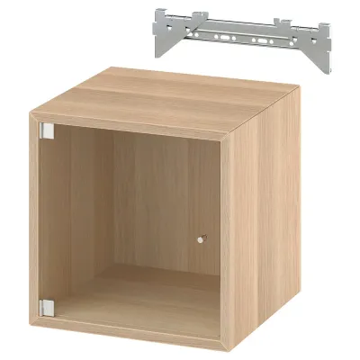 IKEA EKET (ИКЕА ЕКЕТ) — Шкаф навесной со стеклянной дверцей, имитация беленого дуба 35x35x35 см