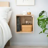 IKEA EKET (ИКЕА ЕКЕТ) — Шкаф навесной со стеклянной дверцей, имитация беленого дуба 35x35x35 см — фото 2