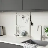 IKEA SUNNERSTA (ИКЕА СУННЕРСТА) — Кухонный органайзер, комплект, без сверления/сушилка/крючок белый — фото 2