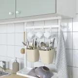 IKEA SUNNERSTA (ИКЕА СУННЕРСТА) — Кухонный органайзер, комплект, без сверления/сушилка/крючок белый — фото 3