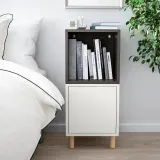 IKEA EKET (ИКЕА ЕКЕТ) — Комбинация шкафов на ножках, белый, тёмно-серый/дерево 35x35x80 см — фото 2