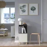 IKEA EKET (ИКЕА ЕКЕТ) — Комбинация шкафов на ножках, белый, тёмно-серый/дерево 35x35x80 см — фото 3