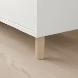IKEA EKET (ИКЕА ЕКЕТ) — Комбинация шкафов на ножках, белый, тёмно-серый/дерево 35x35x80 см — фото 4