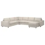 IKEA VIMLE (ИКЕА ВИМЛЕ) — Чехол на угловой раскладной диван, 5-местный, с шезлонгом, широкими подлокотниками/Гуннаред бежевый — фото 3