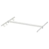 IKEA HJÄLPA (ИКЕА ХЙЭЛПА) — Штанга для одежды +2 рейки +3 крючка, регулируемая/белая 60-100x55 см — фото 1