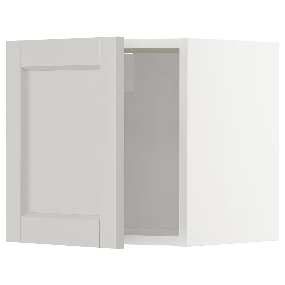 IKEA METOD (ИКЕА МЕТОД) — Шкаф навесной, белый/Лерхюттан, светло-серый 40x40 см