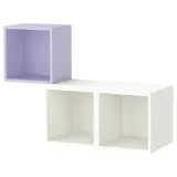 IKEA EKET (ИКЕА ЕКЕТ) — Комбинация настенных шкафов, бледно-фиолетовый/белый 105x35x70 см — фото 1