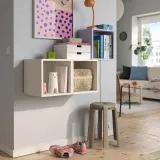 IKEA EKET (ИКЕА ЕКЕТ) — Комбинация настенных шкафов, бледно-фиолетовый/белый 105x35x70 см — фото 6