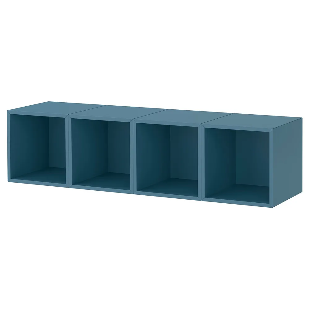 IKEA EKET (ИКЕА ЕКЕТ) — Комбинация подвесных шкафов, тёмный серо-синий 140x35x35 см