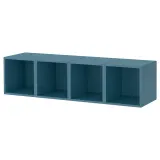 IKEA EKET (ИКЕА ЕКЕТ) — Комбинация подвесных шкафов, тёмный серо-синий 140x35x35 см — фото 1