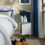 IKEA EKET (ИКЕА ЕКЕТ) — Комбинация шкафов с ножками, белый/тёмный серо-синий 35x35x80 см — фото 2