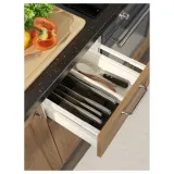 IKEA UPPDATERA (ИКЕА УППДАТЕРА) — Лоток с вкладышем для ножей, светлый бамбук/антрацит 20x50 см — фото 2