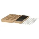 IKEA UPPDATERA (ИКЕА УППДАТЕРА) — Набор вкладышей для ящика, белый/бамбук антрацит 72x50 см — фото 1