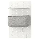 IKEA SKÅDIS (ИКЕА СКОДИС) — Комбинация перфорированных панелей, серый/белый — фото 1