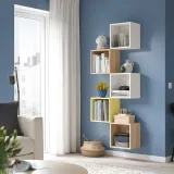 IKEA EKET (ИКЕА ЕКЕТ) — Шкаф настенный, имитация дуба, бейцованного в белый цвет 35x25x35 см — фото 5