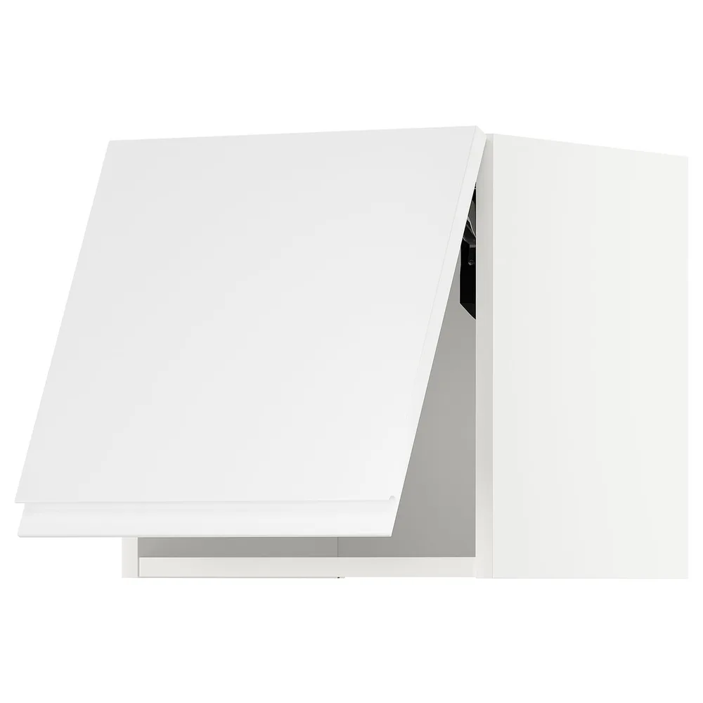 IKEA METOD (ИКЕА МЕТОД) — Шкаф навесной горизонтальный, белый/Воксторп глянцевый белый 40x40 см