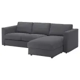 IKEA VIMLE (ИКЕА ВИМЛЕ) — Чехол на 3-местный диван с козеткой, Гуннаред средне-серый — фото 3
