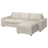 IKEA VIMLE (ИКЕА ВИМЛЕ) — Чехол на 3-местный диван с козеткой, с широкими подлокотниками, Гуннаред/бежевый — фото 3