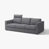 IKEA VIMLE (ИКЕА ВИМЛЕ) — Чехол на 3-местный диван, с изголовьем/Гуннаред средне-серый — фото 3