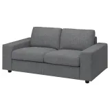 IKEA VIMLE (ИКЕА ВИМЛЕ) — Чехол на 2-местный диван, с широкими подлокотниками/Лейде серо-чёрный — фото 2