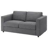 IKEA VIMLE (ИКЕА ВИМЛЕ) — Чехол на 2-местный раскладной диван, Lejde серо-чёрный — фото 2