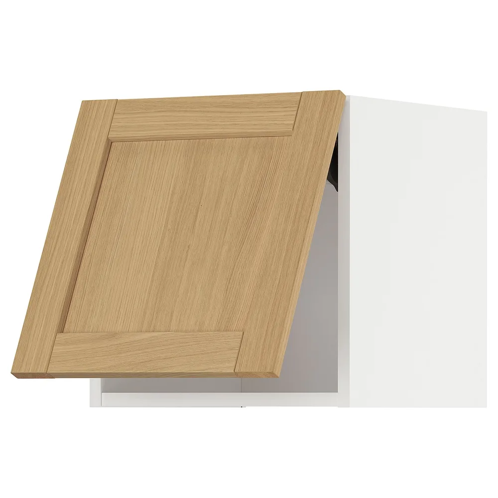 IKEA METOD (ИКЕА МЕТОД) — Шкаф навесной горизонтальный, белый/Форсбака дуб 40x40 см