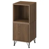 IKEA EKET (ИКЕА ЕКЕТ) — Комбинация шкафчиков на ножках, орех/чёрный металл 35x35x80 см — фото 1