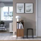 IKEA EKET (ИКЕА ЕКЕТ) — Комбинация шкафчиков на ножках, орех/чёрный металл 35x35x80 см — фото 3
